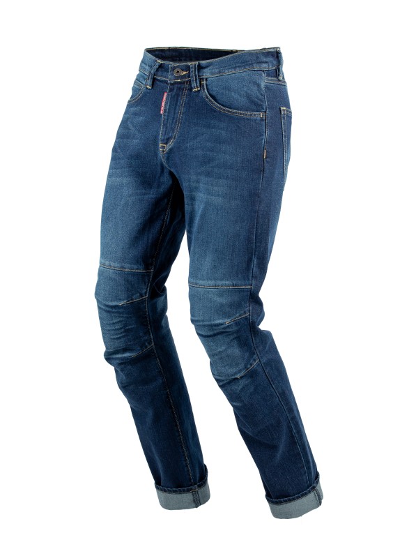 Мотоджинсы EF56 PYTHON EVO муж. Slim fit Cordura Denim стрейч Тёмный Синий Stonewash+Brus