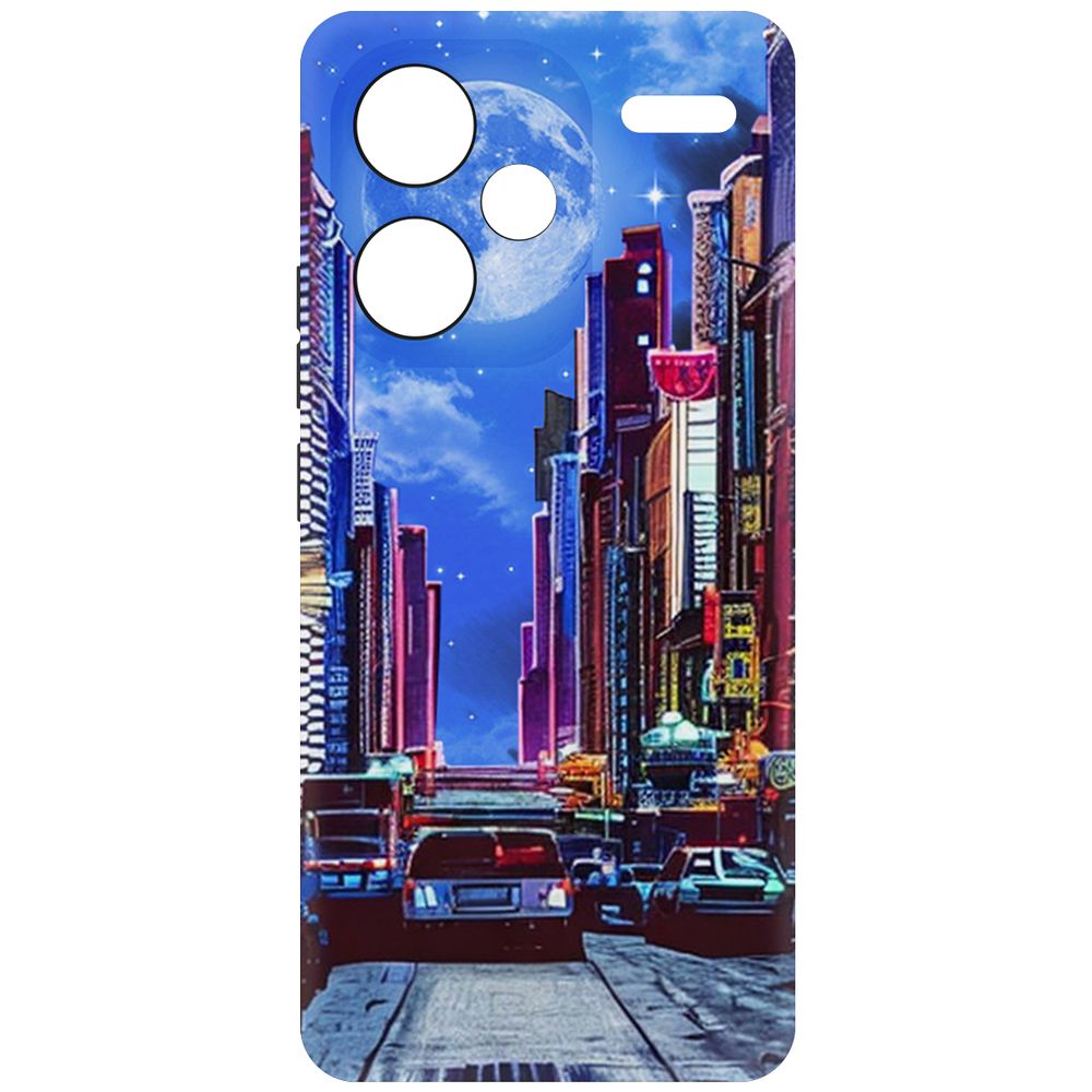 

Чехол-накладка Krutoff Soft Case Ночной город для Xiaomi Redmi Note 13 Pro+ 5G черный