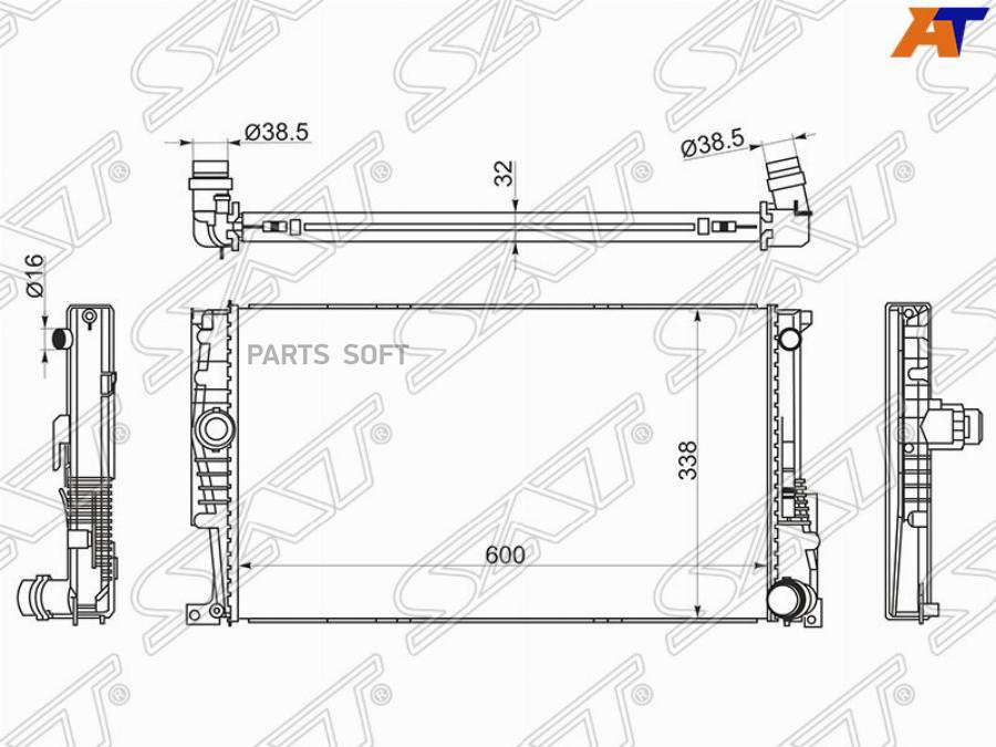 

SAT Радиатор BMW 1 F20/F21 11-/3 F30/F31 12-