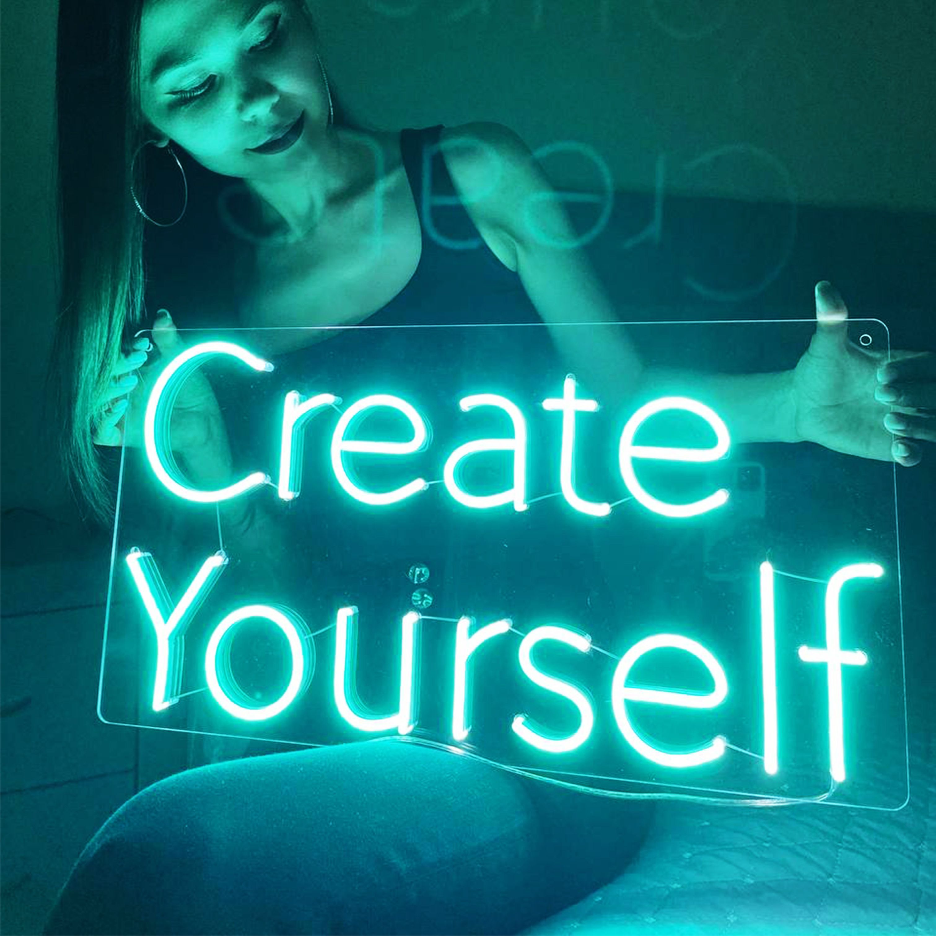 

Светильник декоративный / Неоновая вывеска Create yourself, Create yourself бирюзовый