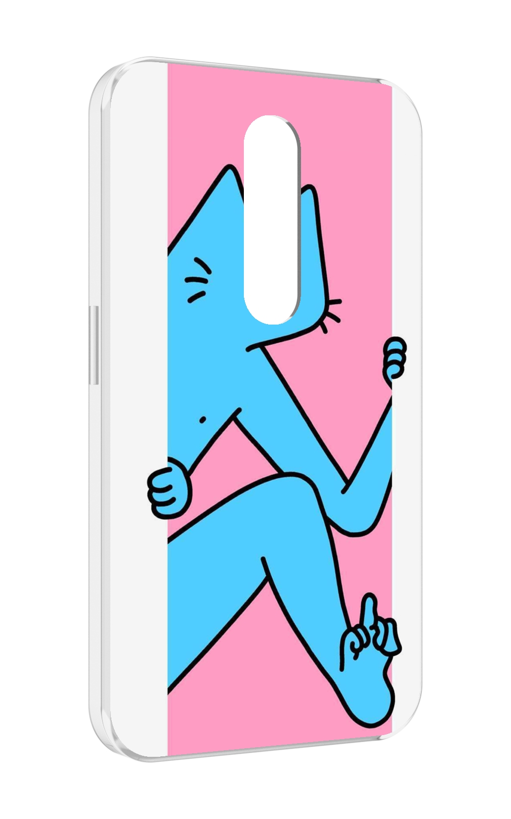 

Чехол MyPads голубой кот в дверце для Motorola Moto X Force (XT1585 / XT1581), Прозрачный, Tocco