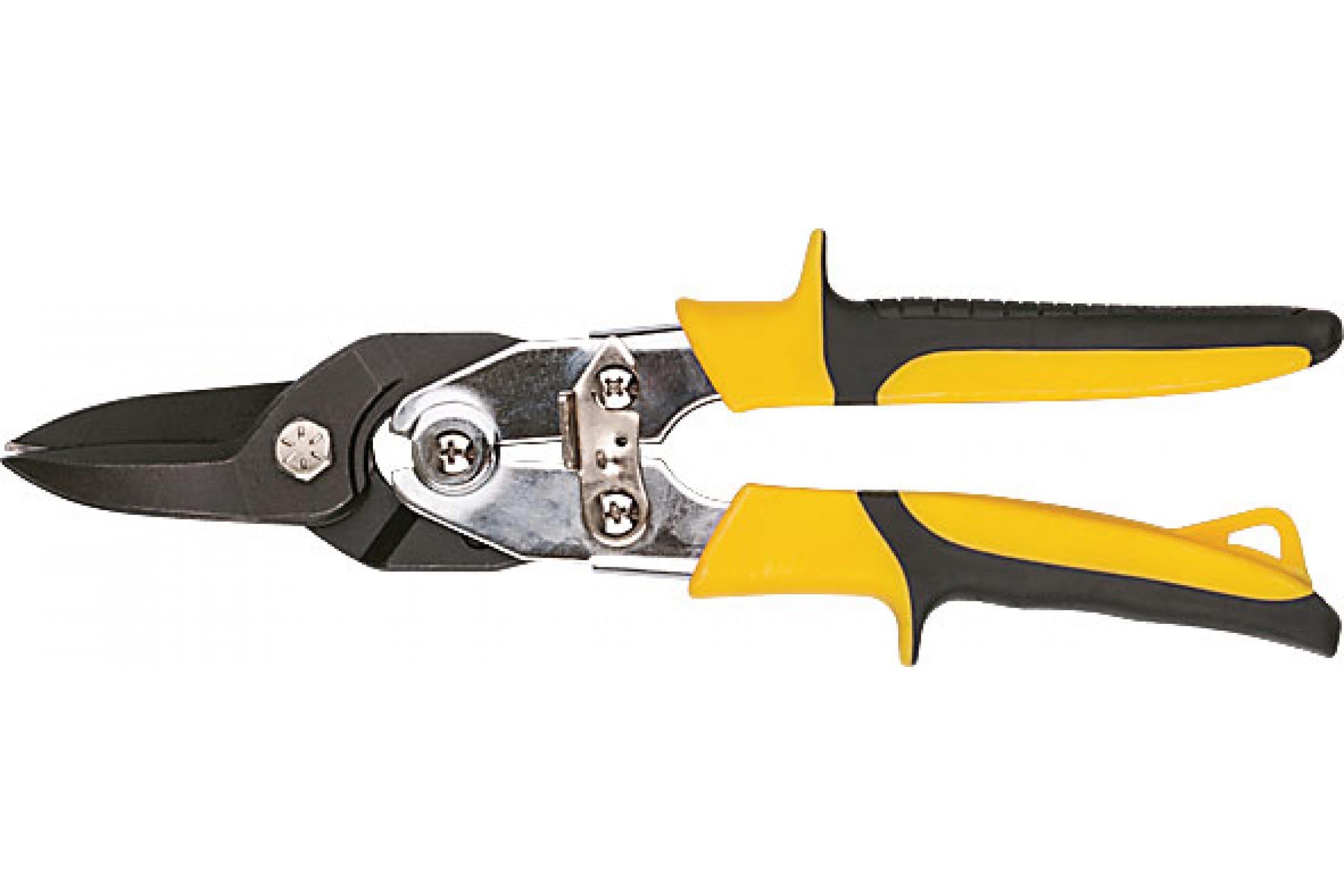 фото Fit hq ножницы по металлу усиленные crv профи, прорезиненные ручки, прямые 260 мм