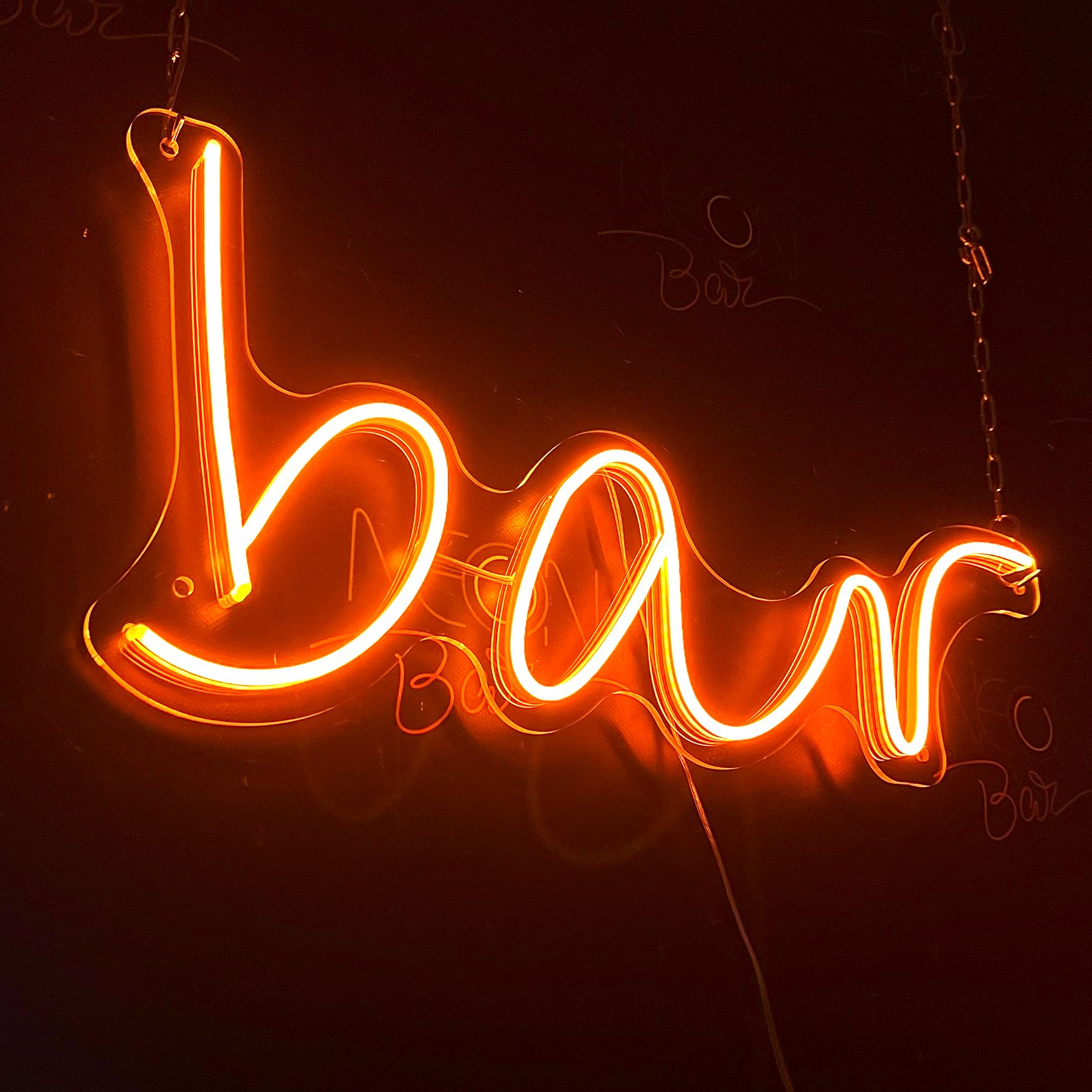 

Настенная неоновая лампа, надпись "Bar", для бара и ресторана, 64 х 30 см., Bar, оранжевый, 64 х 30 см.