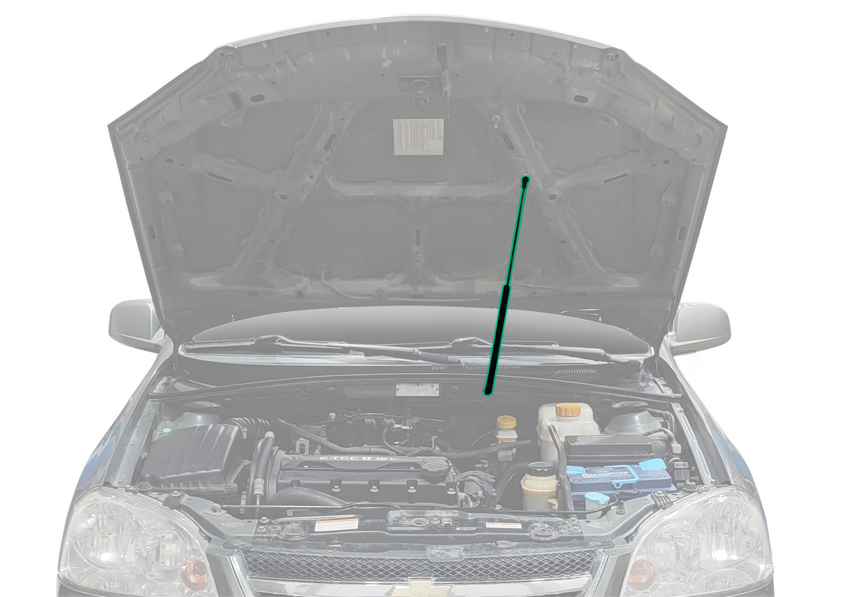 Газовый упор капота Pneumatic для Chevrolet Lacetti 2004-2013/Ravon Gentra 2015-2018, 1 шт