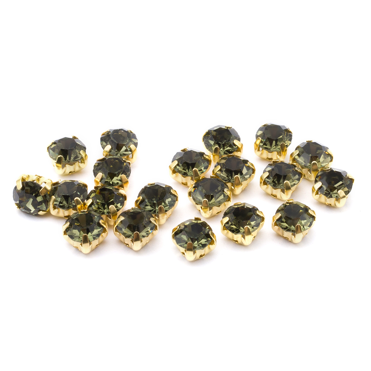 

Стразы в цапах круглые шатоны Astra&Craft, 6 мм сталь, оправа золото, 20шт упак, Золотистый