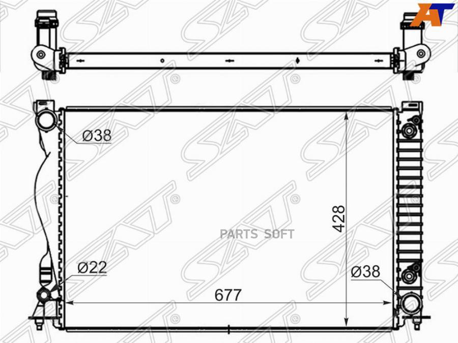 

SAT Радиатор AUDI A6/S6 2.4/2.8/3.0/3.0T/3.2 04-/ALLROAD 3.0/3.2 06-