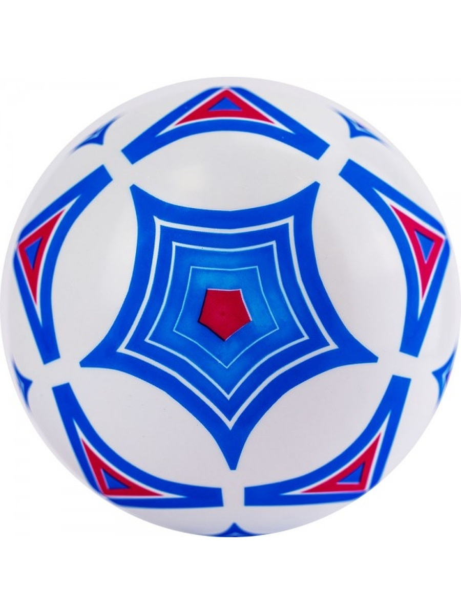 Мяч детский с рисунком Геометрия , арт.MD-23-02, диам. 23 см, ПВХ, бело-голубой
