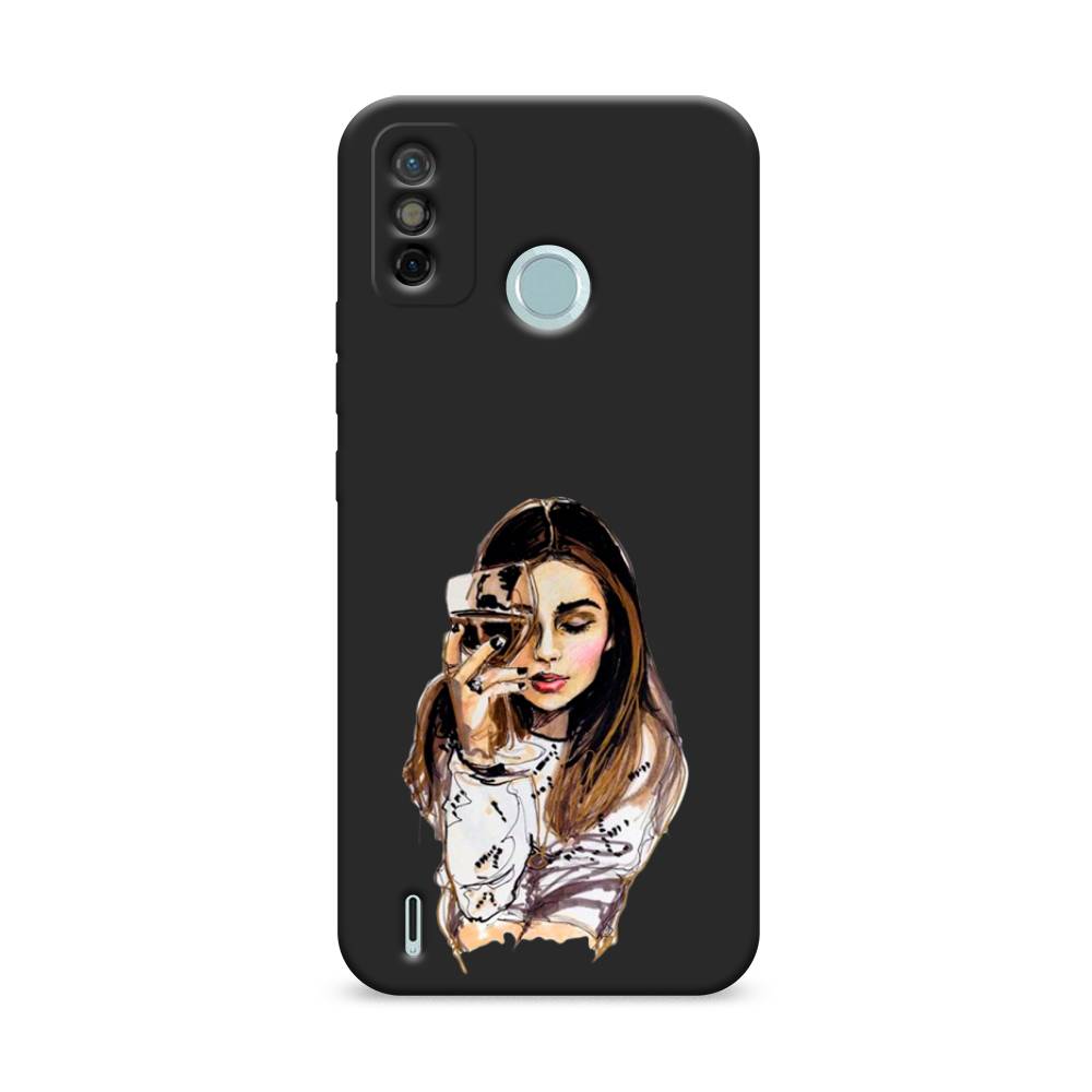 

Чехол Awog на Tecno Spark 6 GO "Девушка с бокалом", Разноцветный, 300252-1