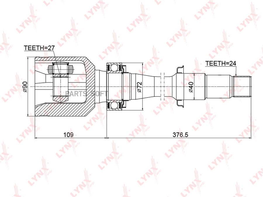 

Шрус Внутренний | Перед Прав/Лев | Ci-3722 Nsin0023168989 LYNXauto арт. CI3722