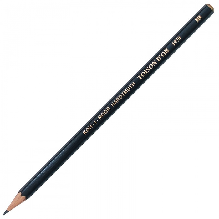 

Карандаш чернографитный Koh-I-Noor 1970, 3H, черный, 5 шт.