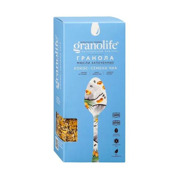 Гранола Granolife овсяная с Кокосом 200 г
