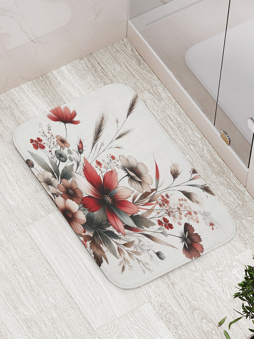 Коврик для ванной и туалета JoyArty Красный букет bath_sd1771 1199₽