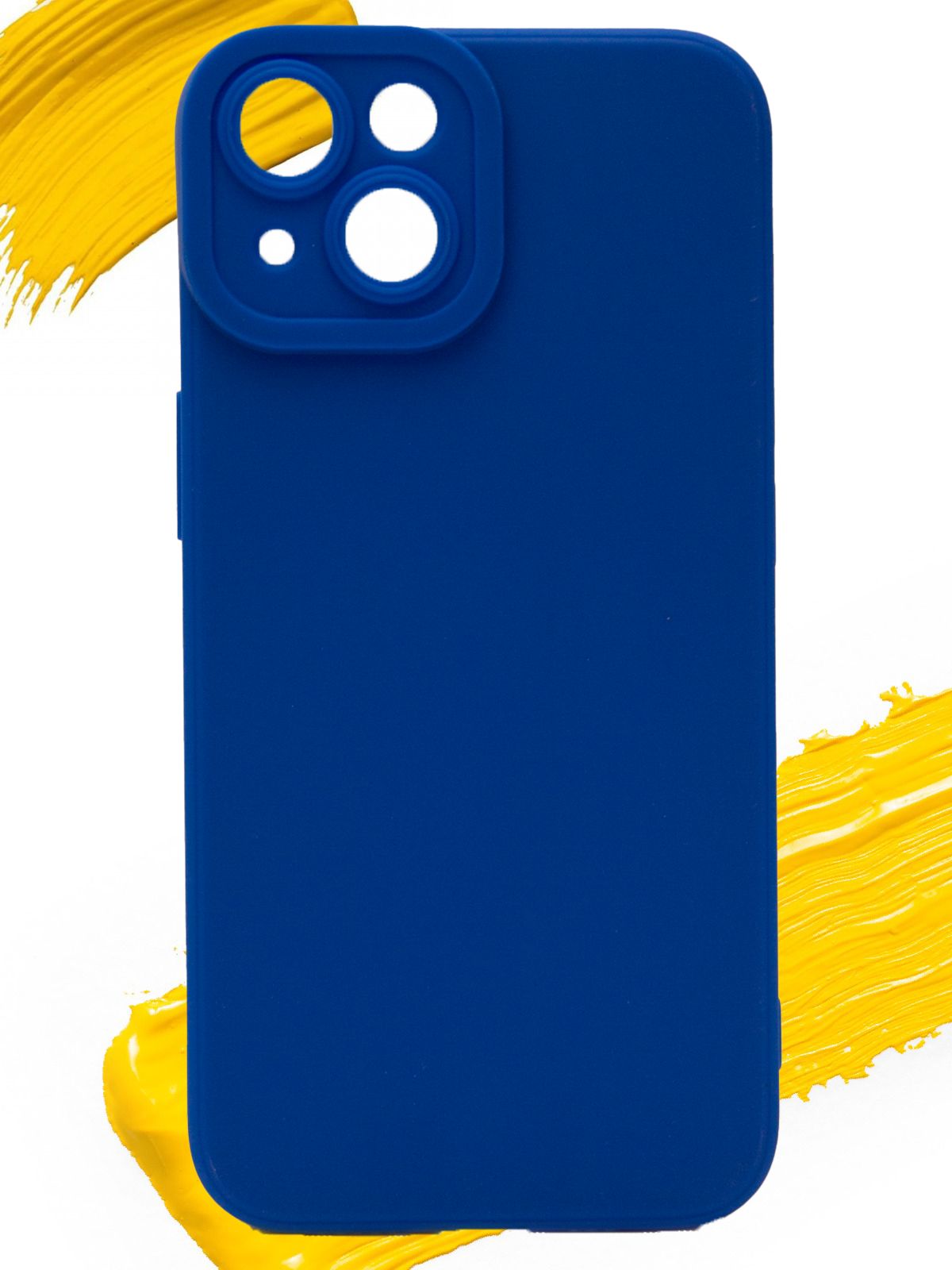 

Чехол для Apple iPhone 14 с полной защитой камеры, синий, Silicone case