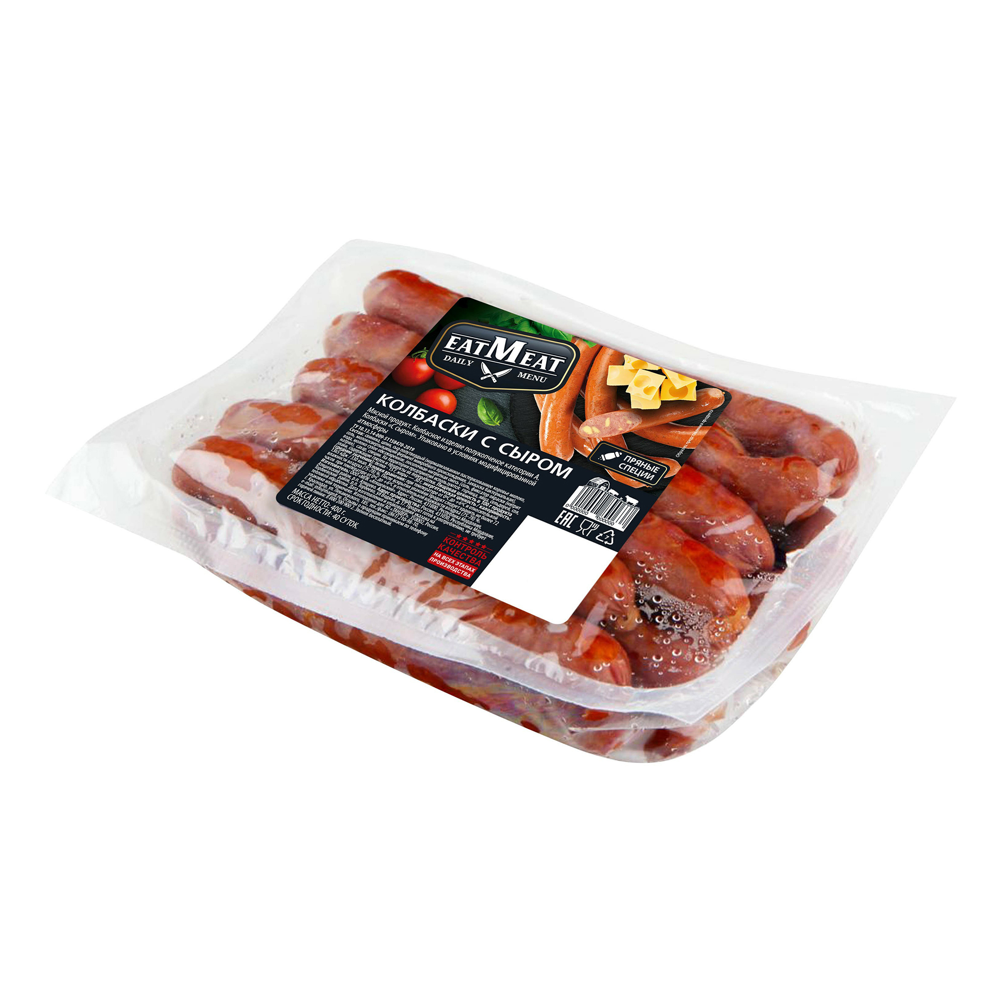 

Колбаски полукопченые Eat Meat с сыром 400 г