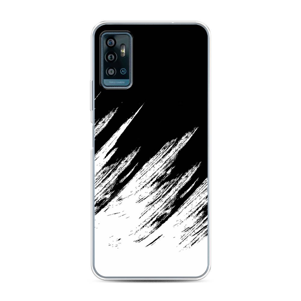 фото Силиконовый чехол "черно белые брызги" на zte blade a71 awog