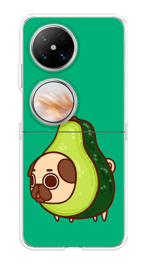

Чехол на Huawei Pocket 2 "Мопс авокадик", Зеленый, 6123850-1