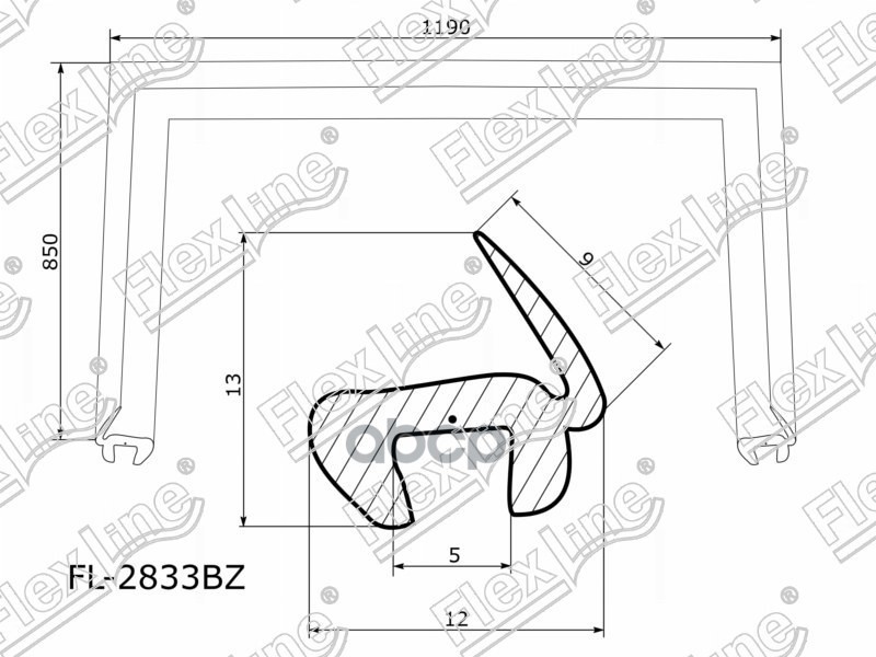 

Молдинг Лобового Стекла (П-Образный) Lancer X 07-18 FLEXLINE арт. FL-2833BZ