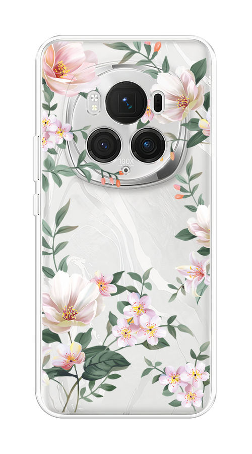 

Чехол на Honor Magic 6 Pro "Beautiful white flowers", Бежевый;зеленый, 6123750-1