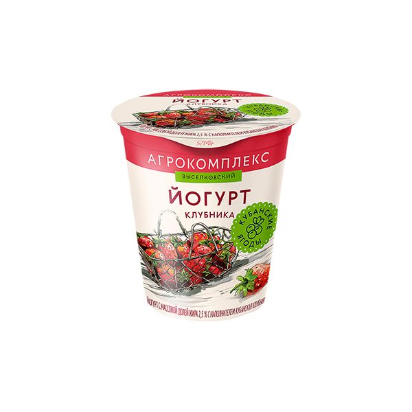 Йогурт Агрокомплекс клубника 3,5% 300 г