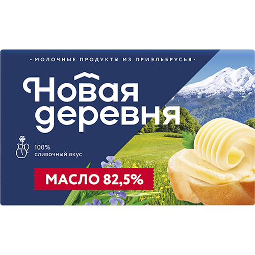 фото Сливочное масло несоленое новая деревня 82,5% 380 г