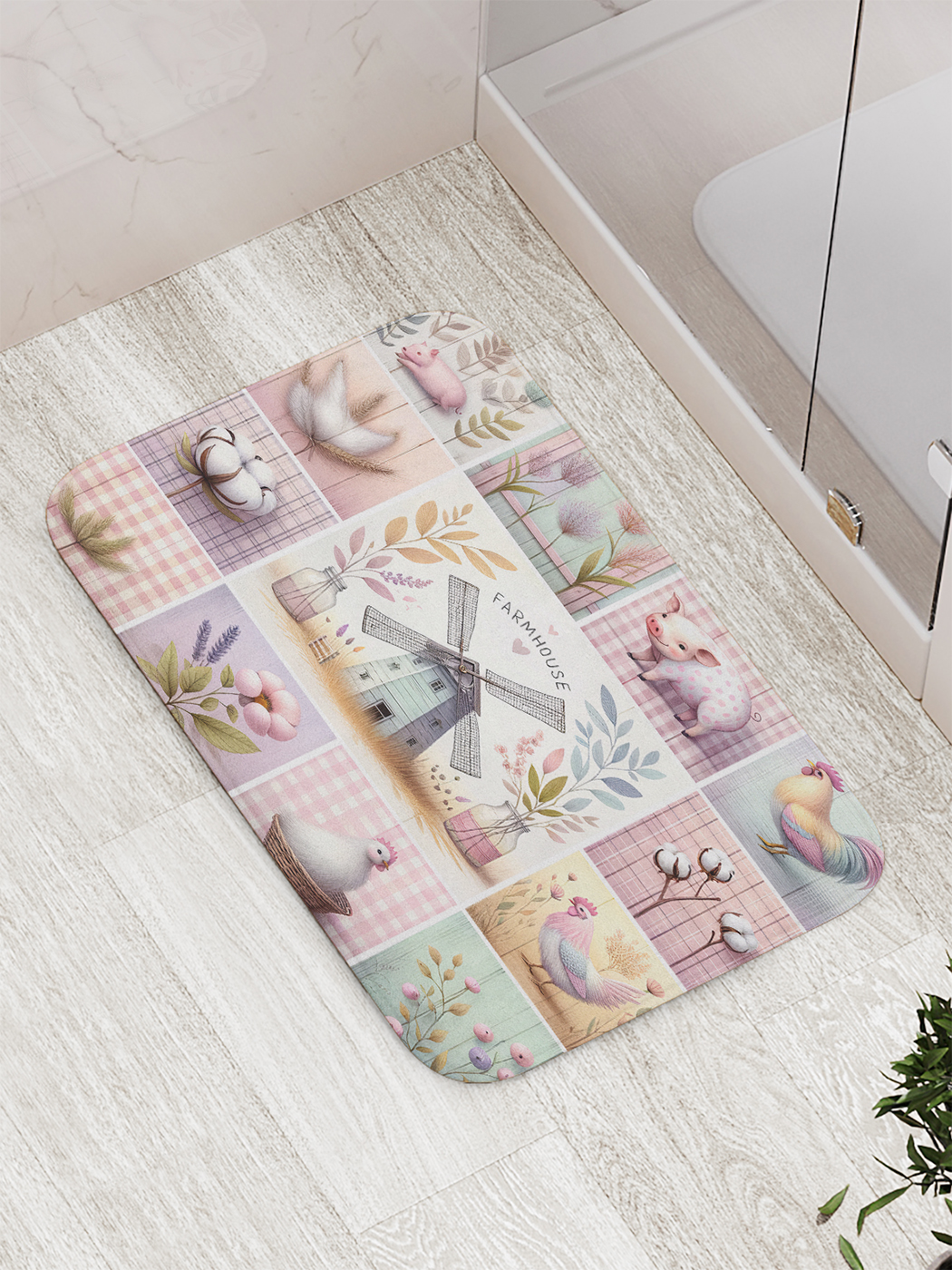 

Коврик для ванной и туалета мягкий JoyArty "Ферма", bath_sd1758