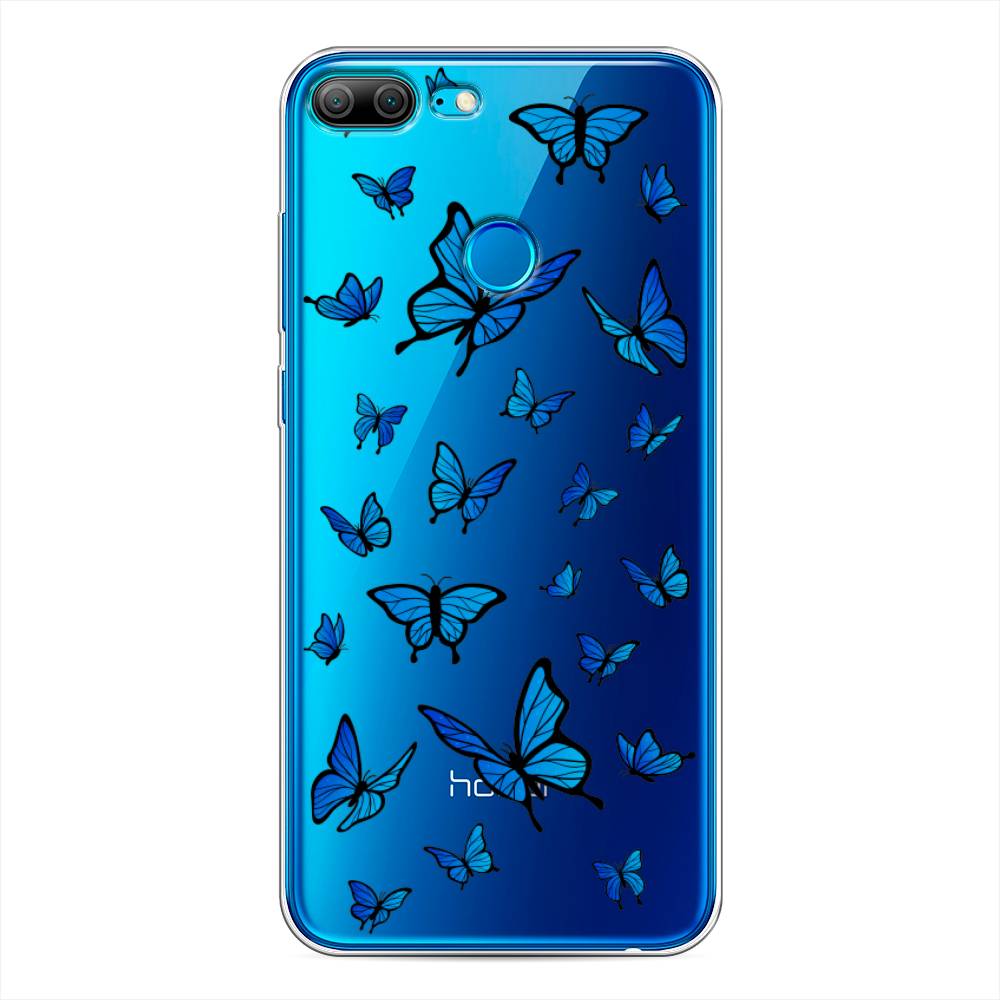 фото Чехол awog "синие бабочки" для honor 9 lite