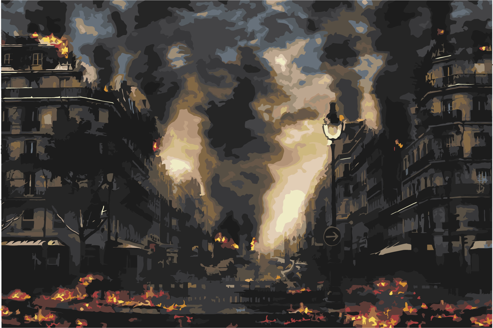 

Картина по номерам, 40 x 60, Город в огне (pz-1851)
