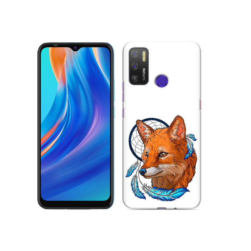 

Чехол MyPads Tocco для Tecno Spark 5 Air лиса и ловец снов, Прозрачный, Tocco