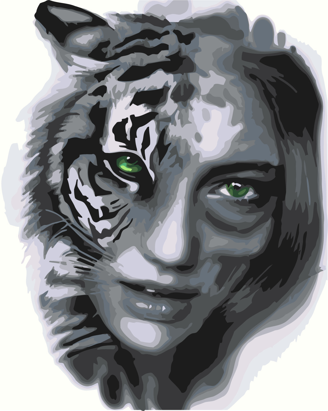 

Картина по номерам, 40 x 50, Девушка - тигр. Картина 2 (pz-1865)