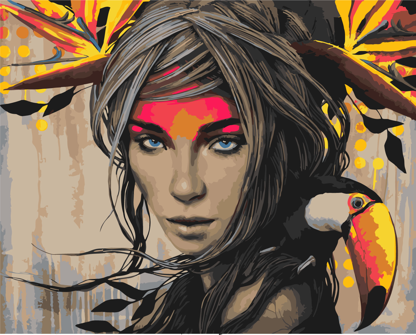 

Картина по номерам, 40 x 50, Девушка с птицами. Картина 6 Флуорисцентные краски (pz-1864)
