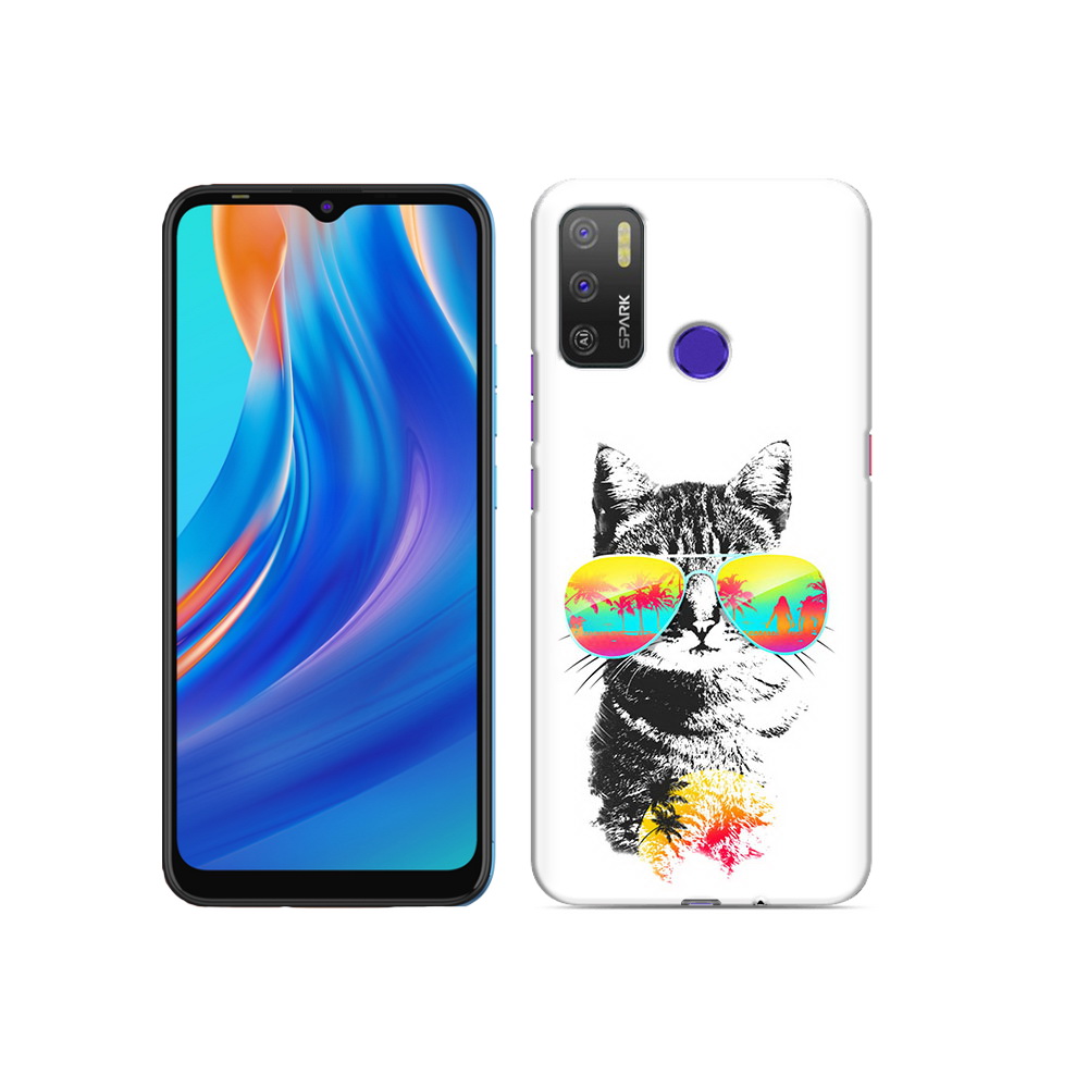 

Чехол MyPads Tocco для Tecno Spark 5 Air крутой кот, Прозрачный, Tocco