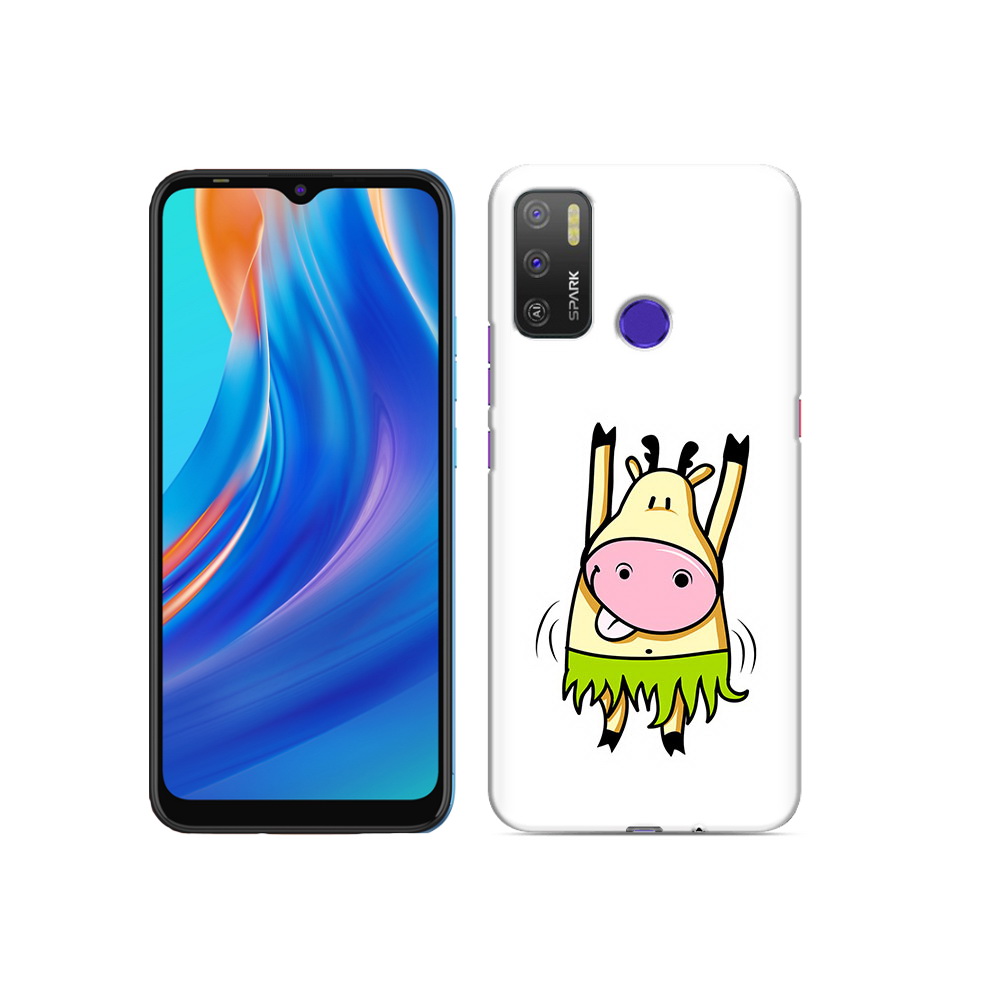 

Чехол MyPads Tocco для Tecno Spark 5 Air Веселая корова, Прозрачный, Tocco
