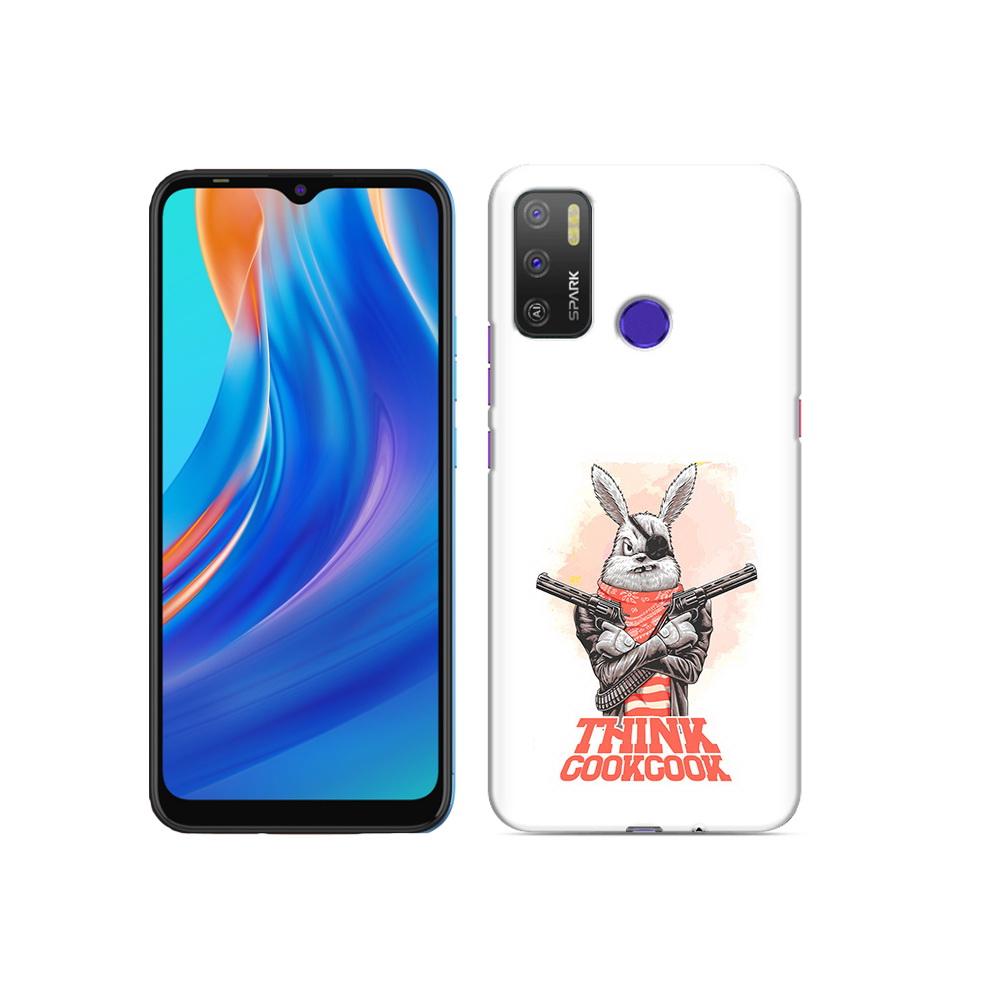 

Чехол MyPads Tocco для Tecno Spark 5 Air кролик пират, Прозрачный, Tocco