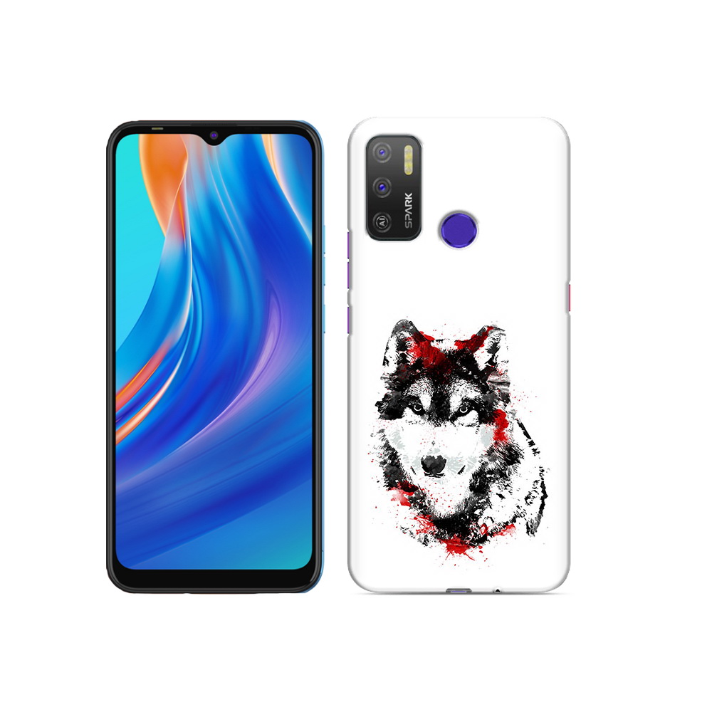

Чехол MyPads Tocco для Tecno Spark 5 Air кровавый волк, Прозрачный, Tocco