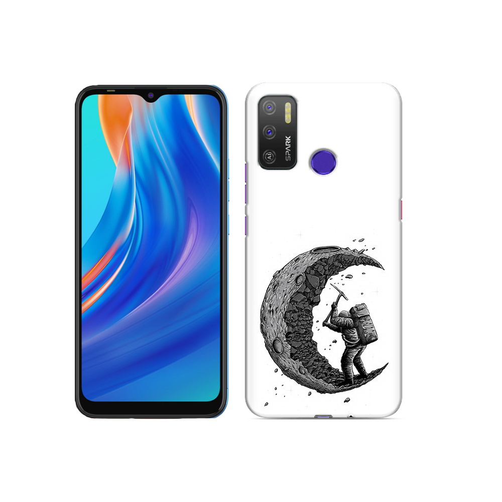 

Чехол MyPads Tocco для Tecno Spark 5 Air камненная луна, Прозрачный, Tocco