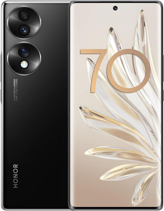 

Смартфон Honor 70 8/256GB Global Midnight Black (Полночный черный), 70