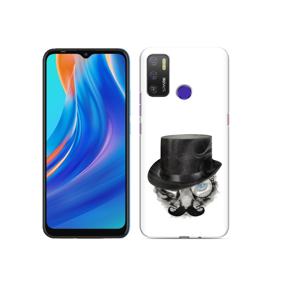 

Чехол MyPads Tocco для Tecno Spark 5 Air интелегентный кот, Прозрачный, Tocco