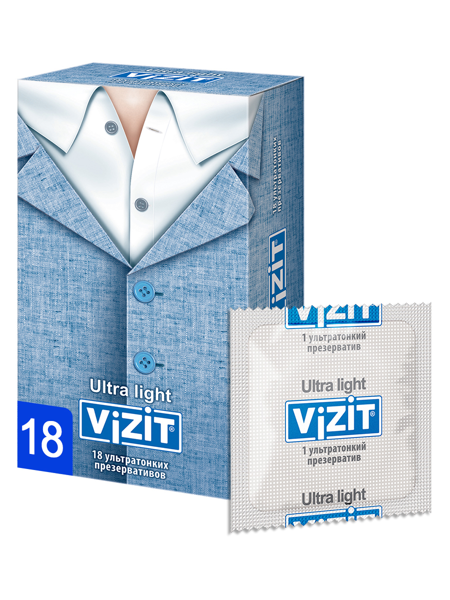 фото Презервативы vizit ultra light ультратонкие 18 шт.