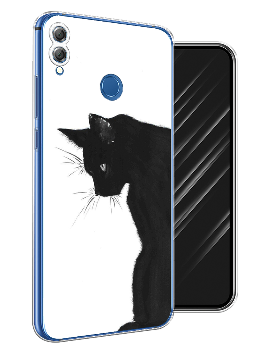 

Чехол Awog на Honor 8X "Black cat", Черный;белый, 66750-1