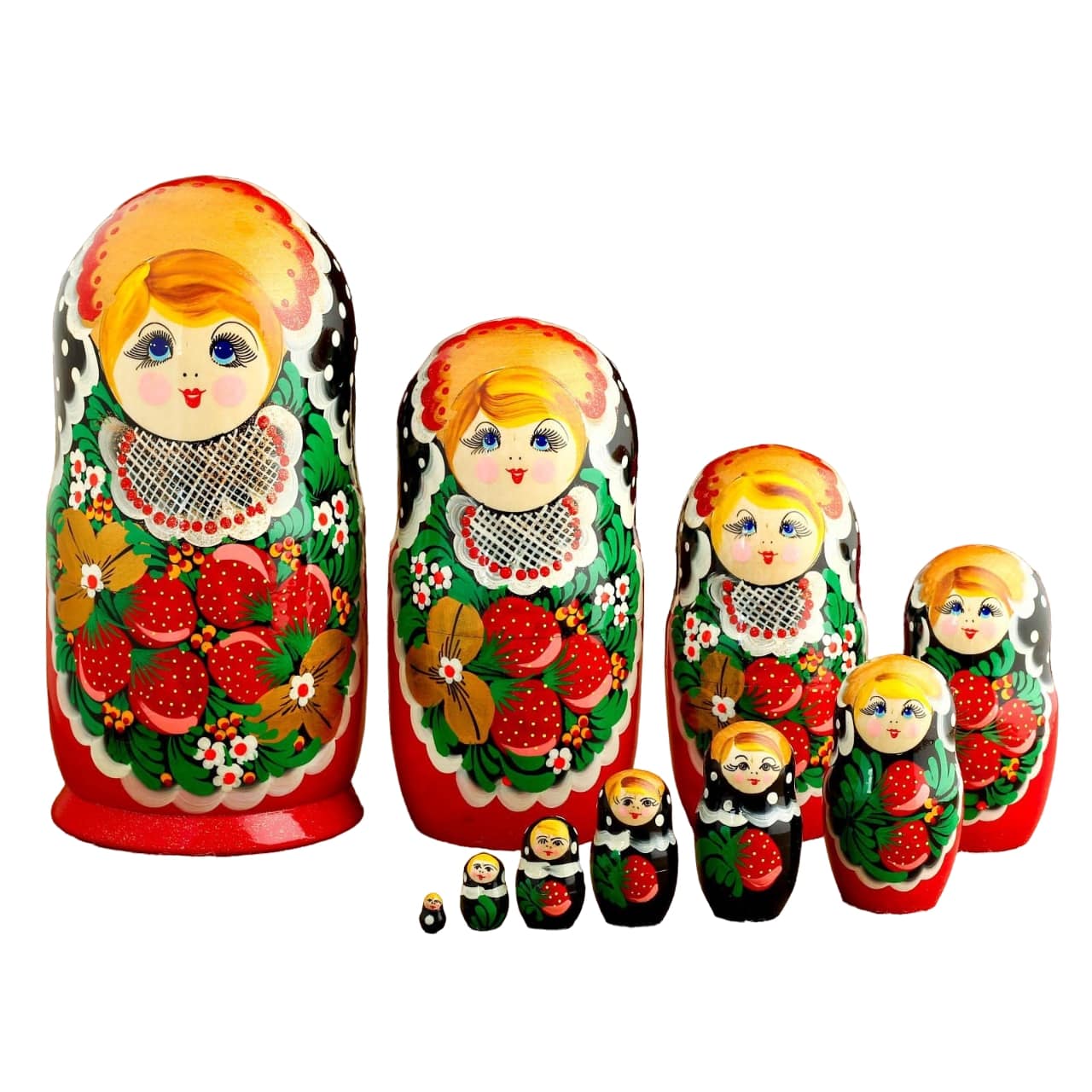 

Матрешки Sima-land Хохлома, красное платье, 10 кукол, 26 см 4062771