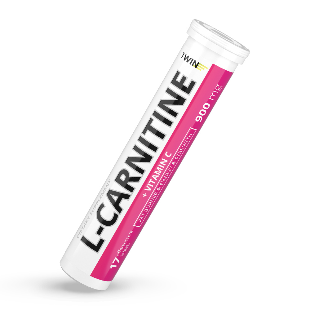 Л-карнитин 900 мг в шипучих таблетках L-Carnitine + Витамин C 1WIN, 17шт со вкусом лимона