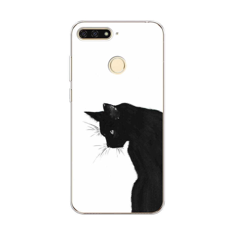 

Чехол Awog на Honor 7C "Black cat", Черный;белый, 64550-1