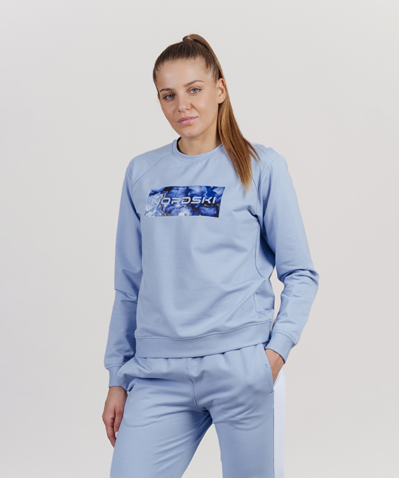 

Свитшот женский NordSki Simple Logo голубой XL, Simple Logo