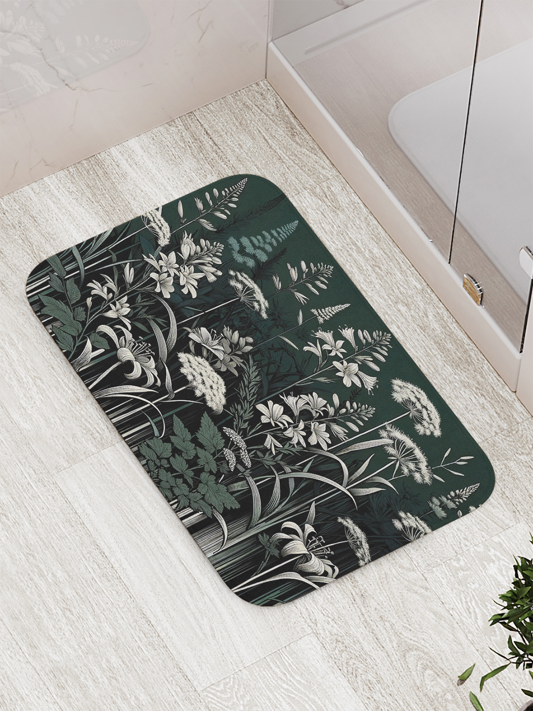 

Коврик для ванной и туалета мягкий JoyArty "Белые цветы", bath_sd1743