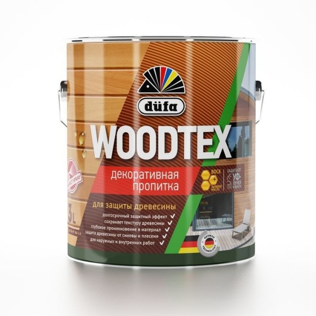 фото Антисептик для дерева dufa woodtex бесцветный 3л