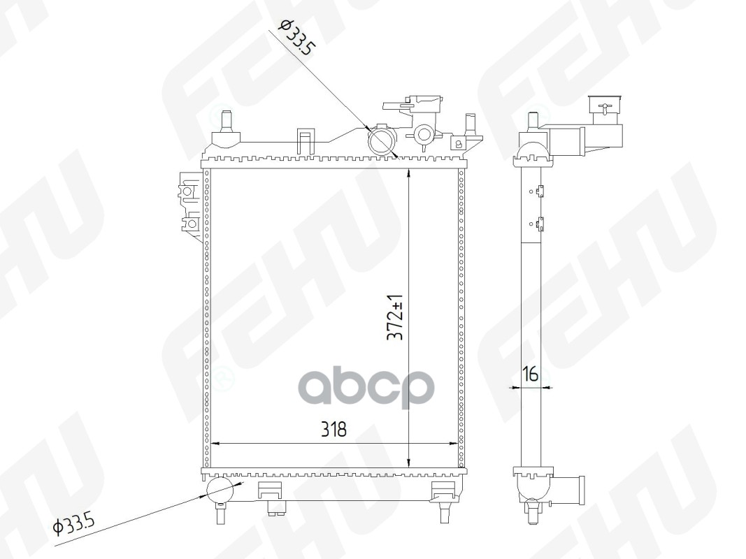 

Радиатор Охлаждения Hyundai Getz (02-) 1.1/1.3/1.4 FEHU арт. FRC1033