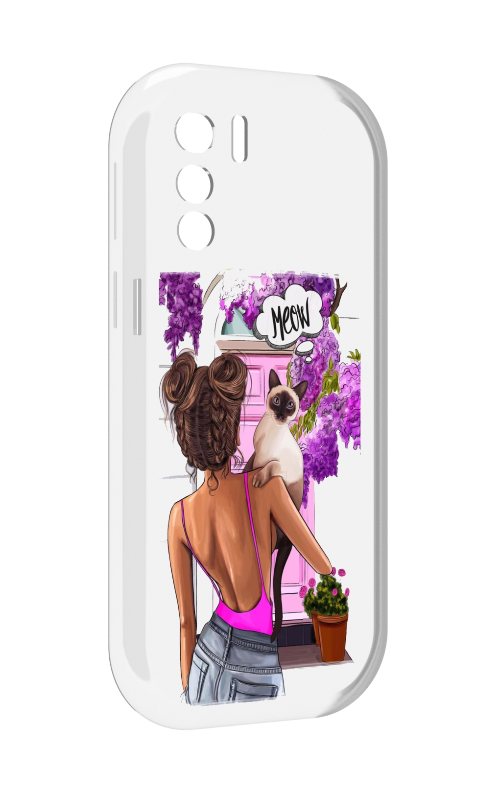 

Чехол MyPads Девушка-с-котиком женский для UleFone Note 13P, Прозрачный, Tocco