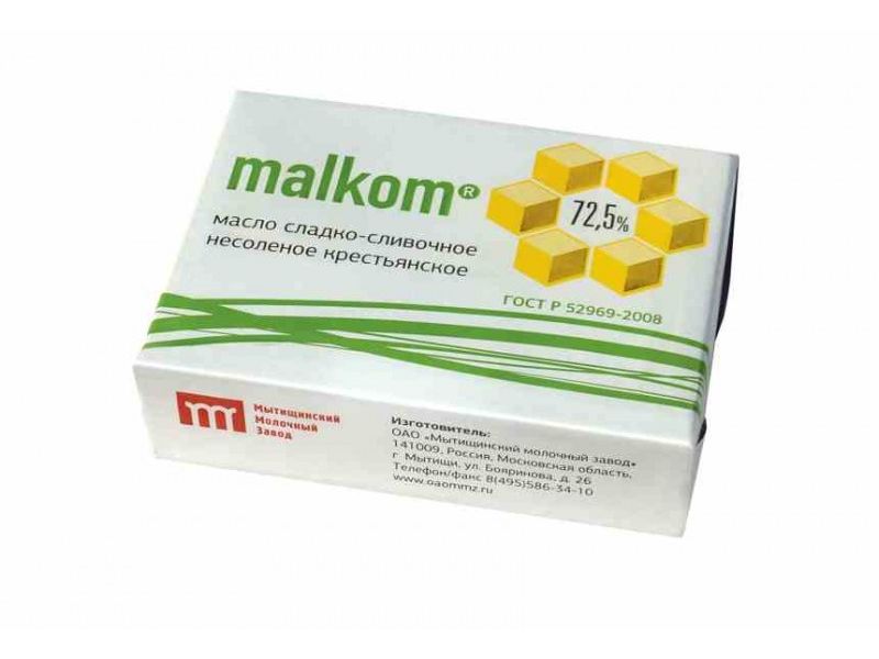 

Сливочное масло Malkom Крестьянское 72,5% 150 г