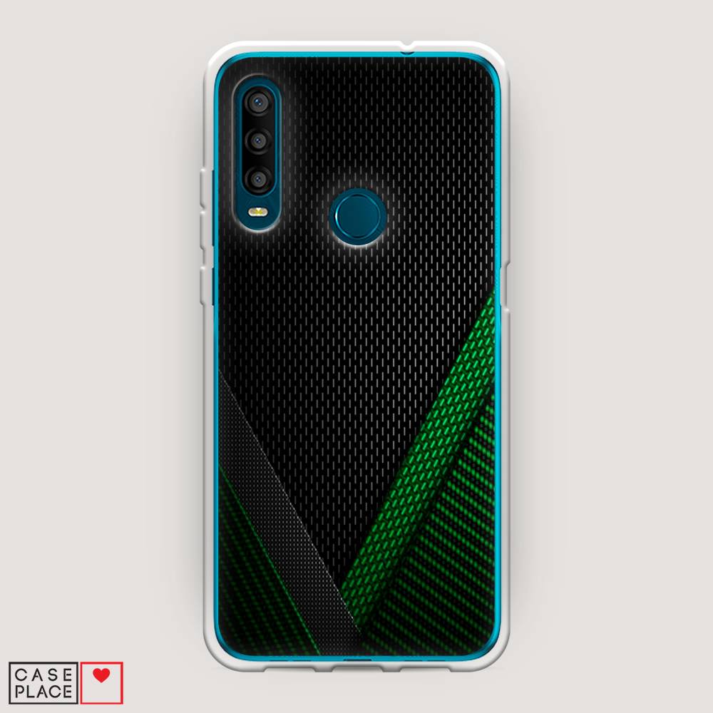 фото Силиконовый чехол "зеленый карбон" на alcatel 1se (2020) awog