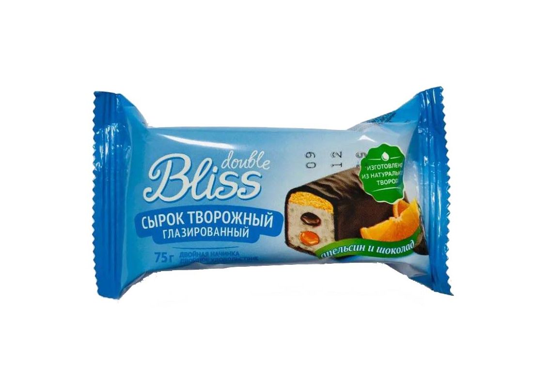 

Сырок творожный Double Bliss клубника и банан в глазури 75 г